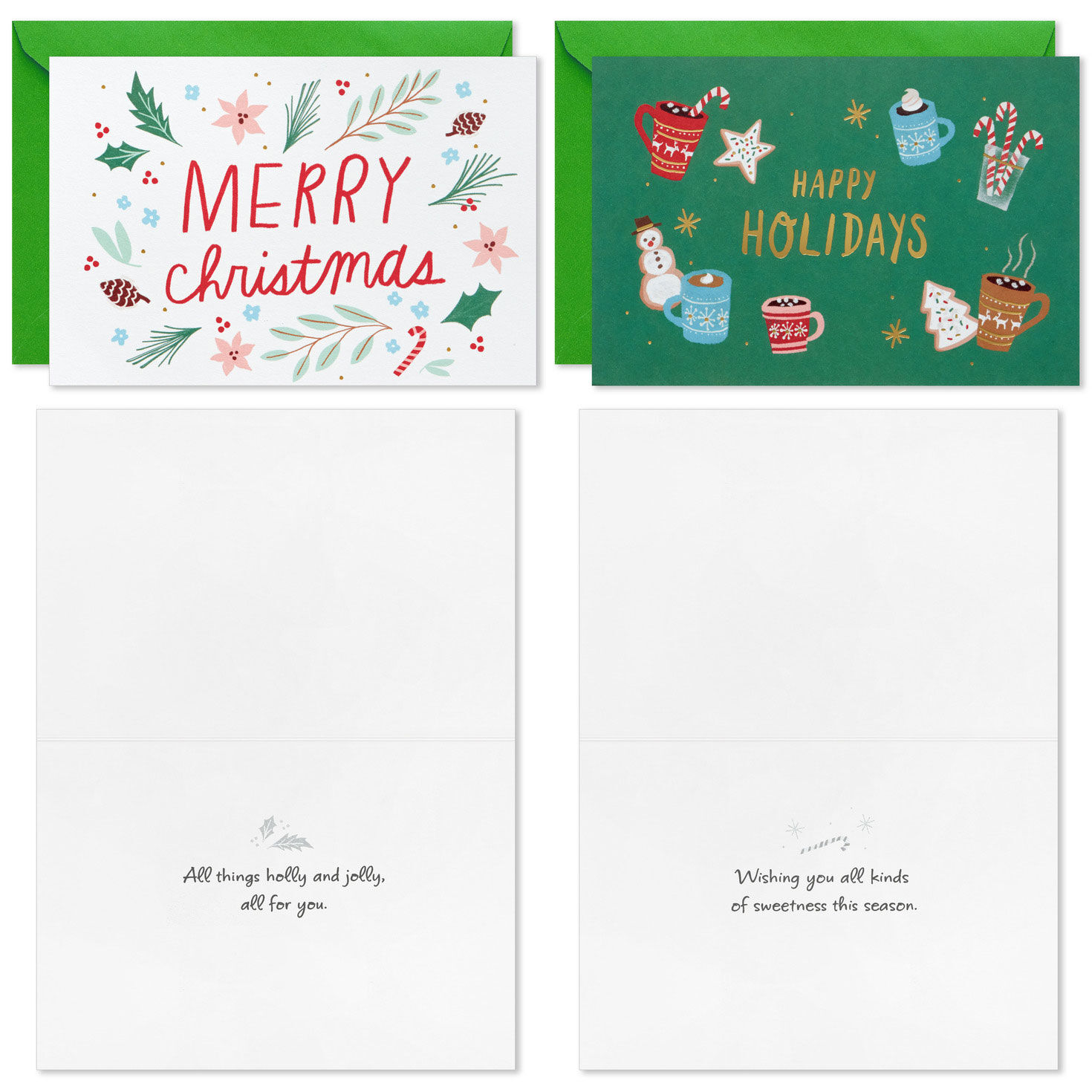 Holiday Whimsy Christmas Cards Bulk Assortment Card Front with Sentiment image number 5