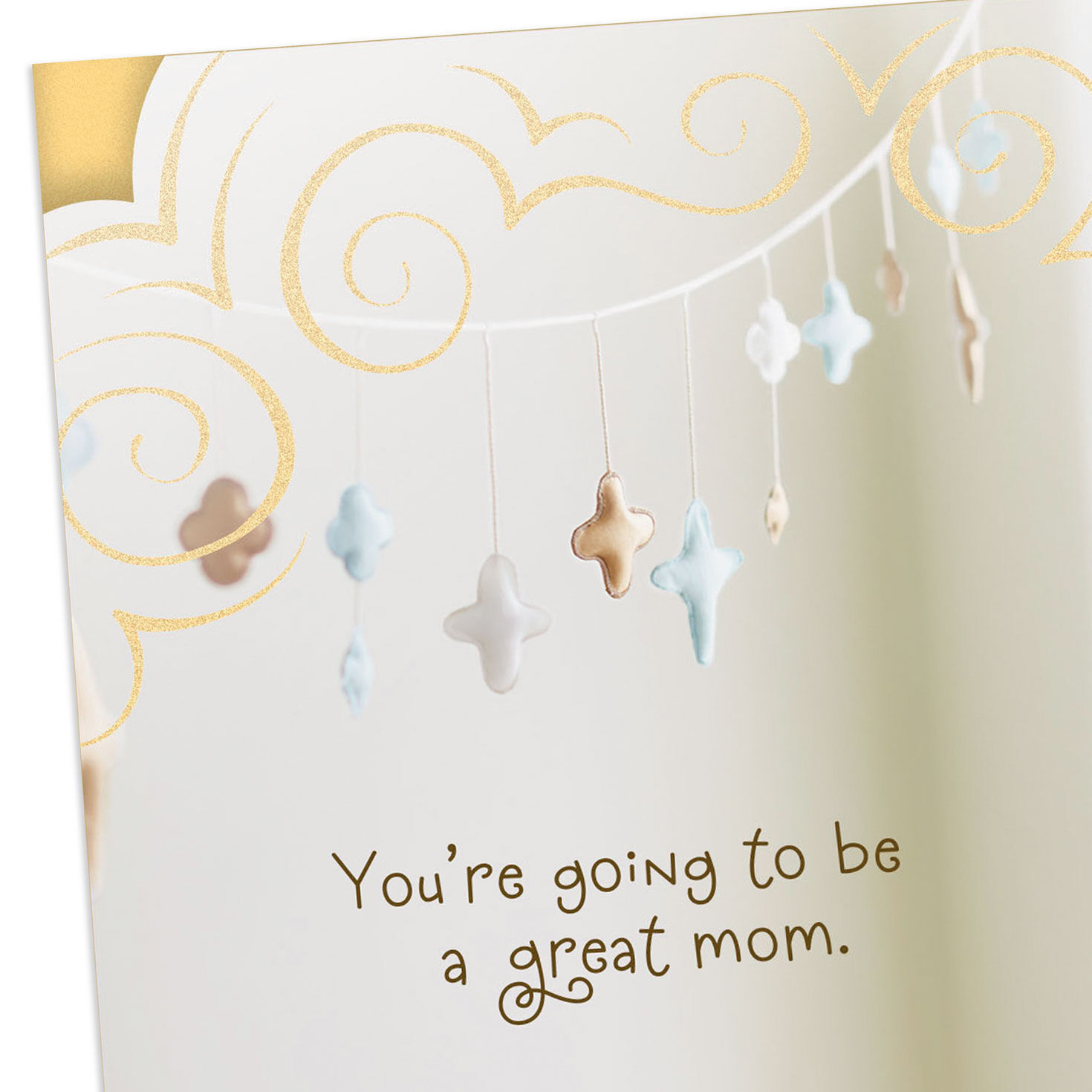 Baby Crib and Mobile Pregnancy Congratulations Card Card Front Detail image number 4