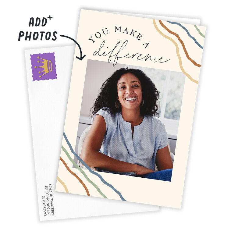 Personalized You Make a Difference Waves Photo Card  image number 2