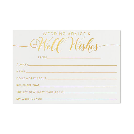 Wedding Advice and Well Wishes Note Cards, Pack of 24, 