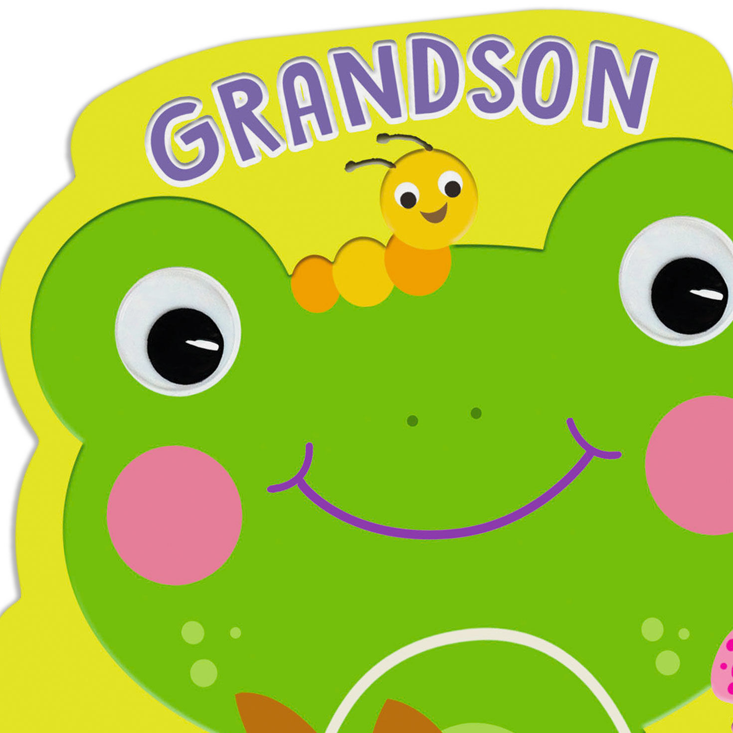 Green Frog on Turtle Easter Card for Grandson Card Front Detail image number 4