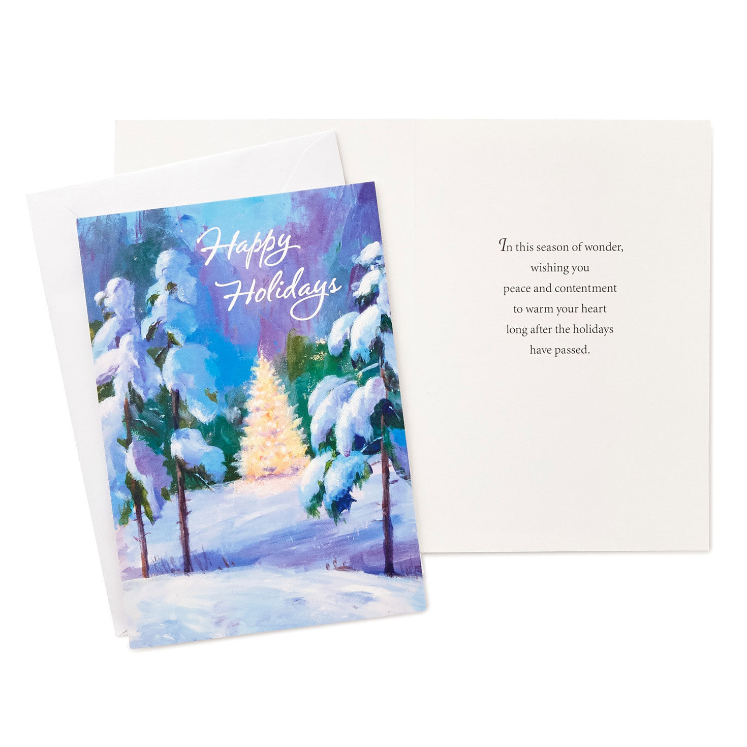 Door and Trees Assorted Boxed Christmas Cards Card Front with Sentiment image number 6