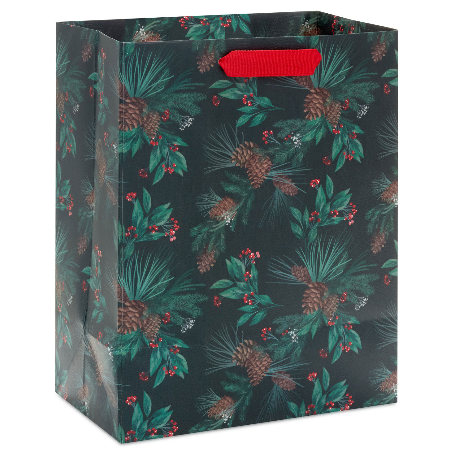 Pinecones and Berries Medium Holiday Gift Bag back image number 6