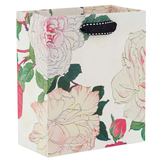 6.5" Illustrated Roses Small Gift Bag, , large image number 6