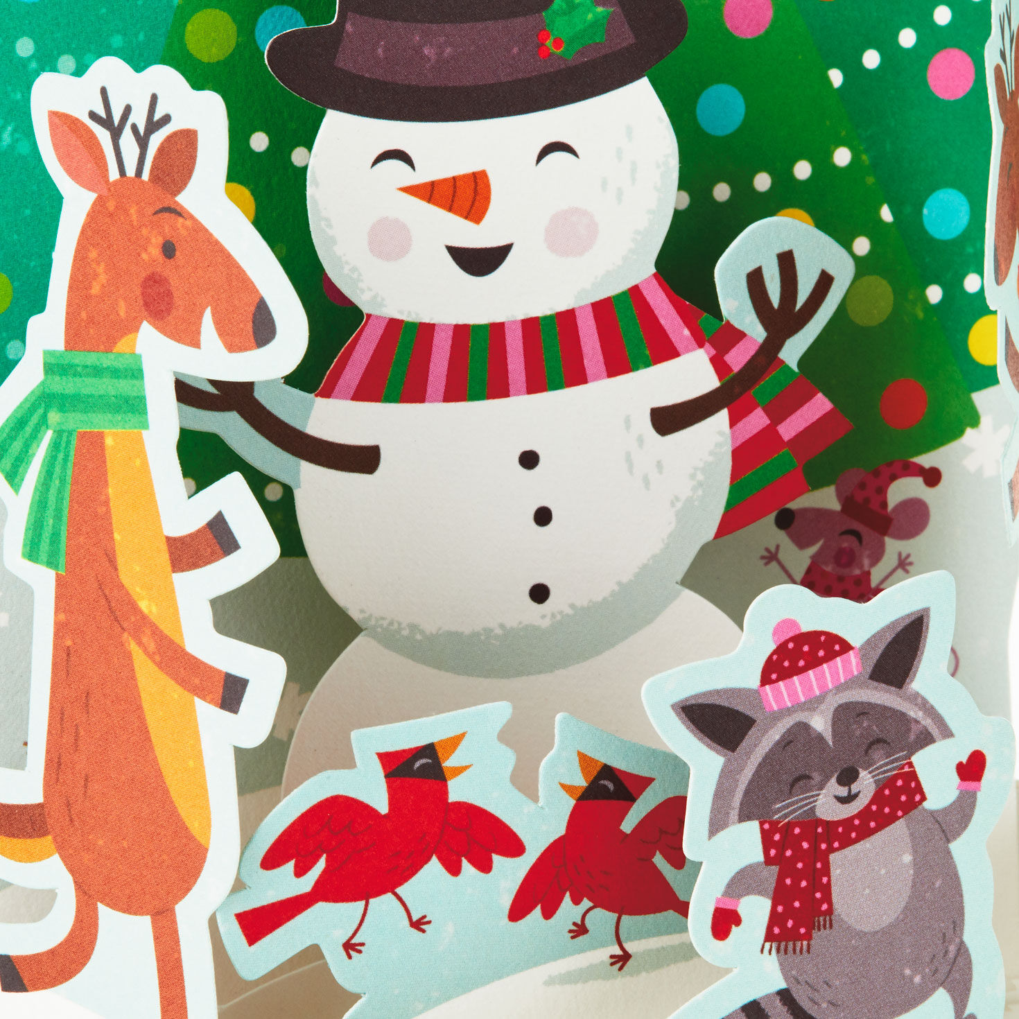 Snowman 3D Musical Christmas Card With Lights Card front detail image number 4
