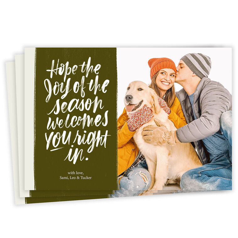 Welcome Joy Flat Christmas Photo Card
