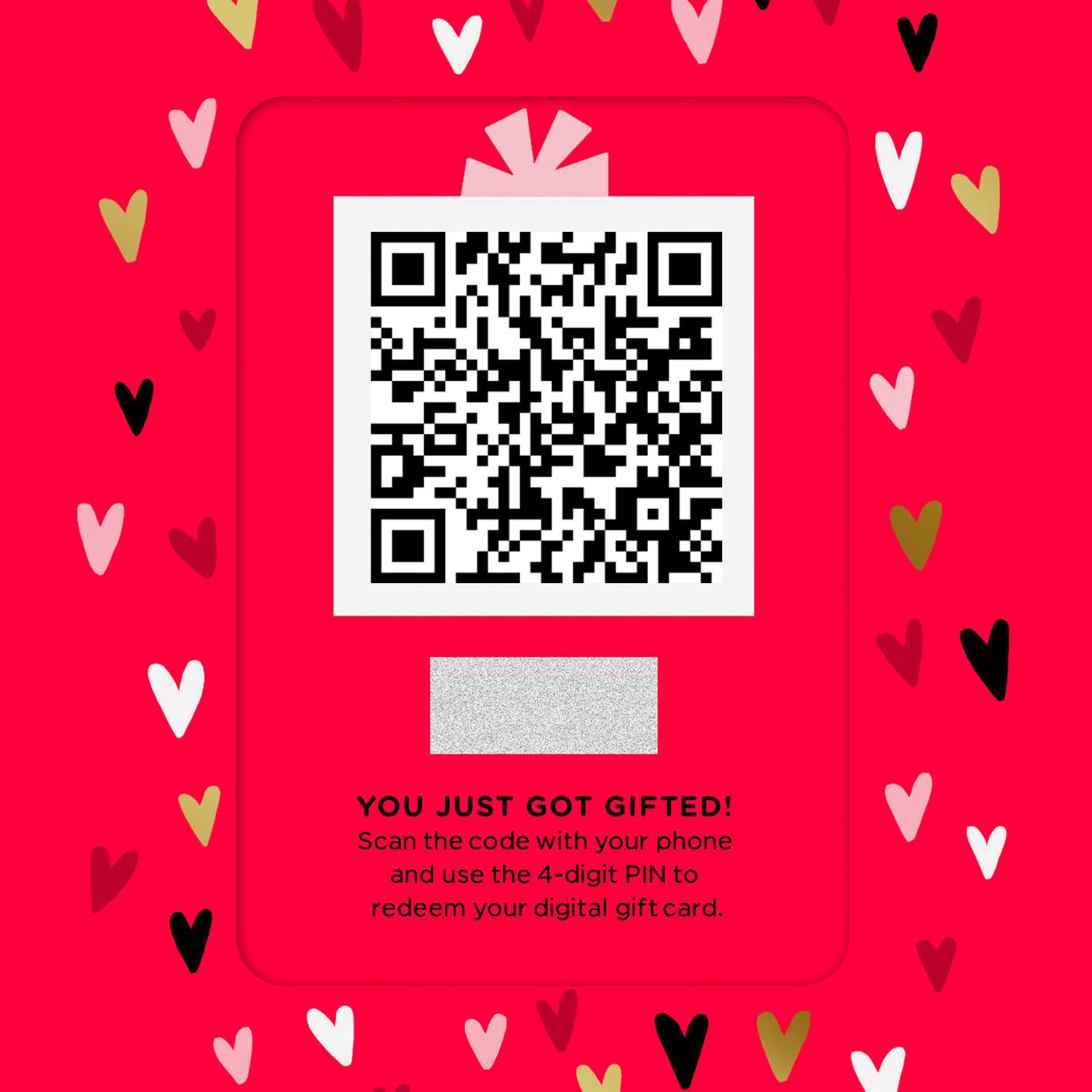 Colorful Hearts Valentine's Gift Card Greeting QR code image number 7