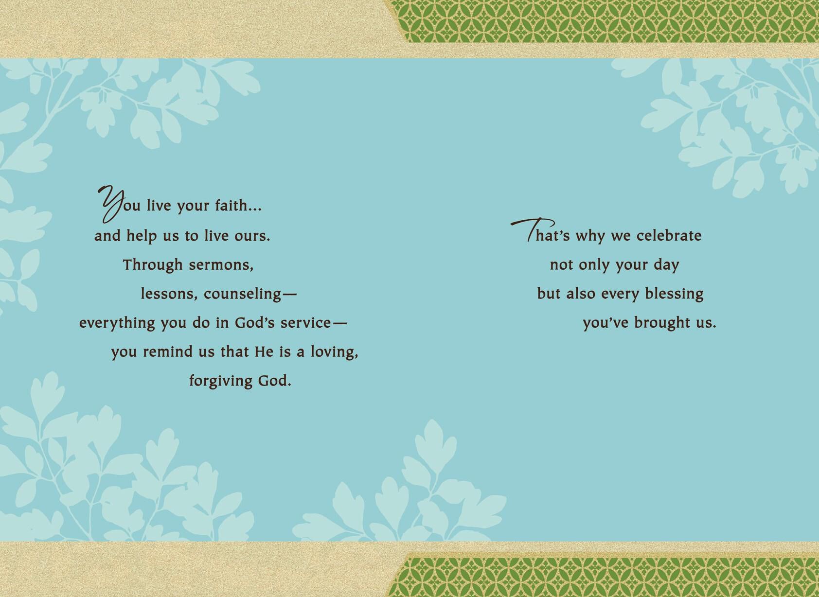 Leafy Branches Anniversary Card for Priest