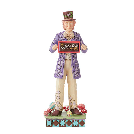 Jim Shore Willy Wonka With Rotating Chocolate Bar Figurine, 7"
