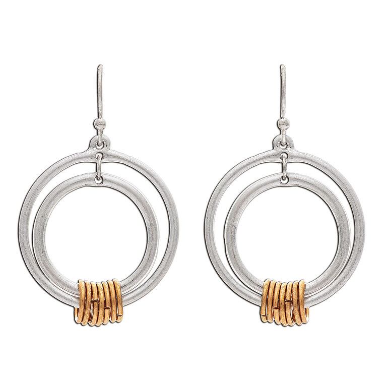 Rain Jewelry Wrapped Ring Drop Earrings