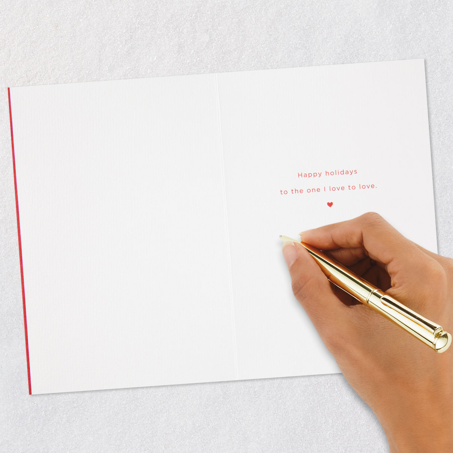 Candy Cane Heart Romantic Christmas Card signing card image number 6