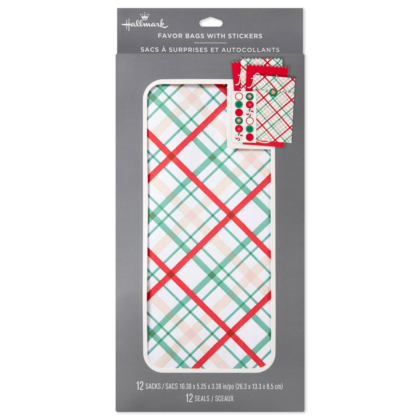 Plaid/Fa La La Christmas Goodie Bags With Stickers package front image number 7