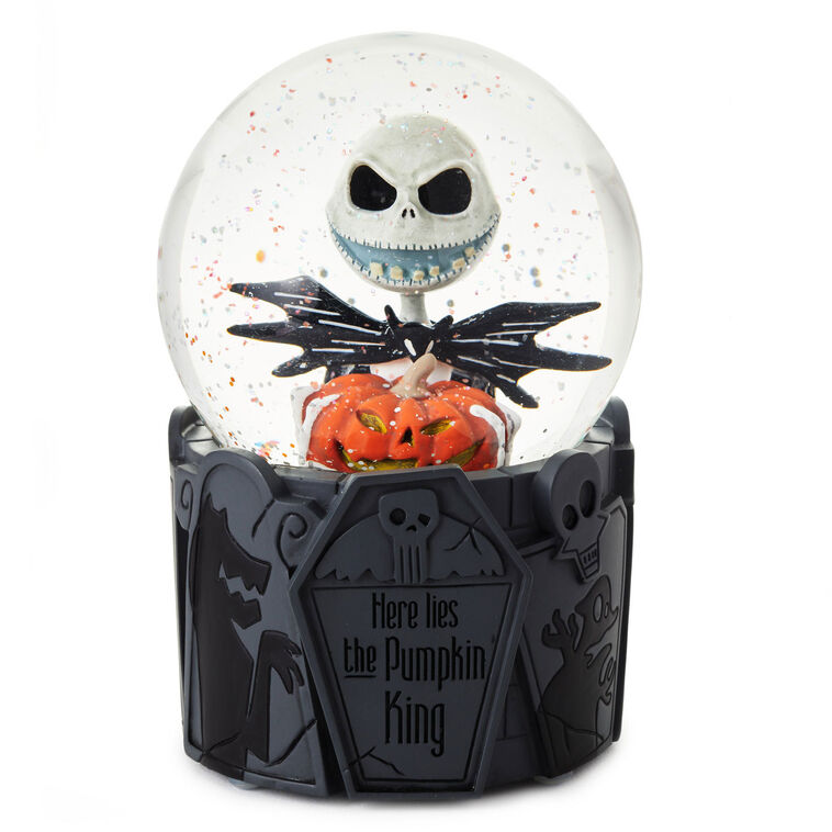 Disney Tim Burton's The Nightmare Before Christmas Pumpkin King Snow Globe With Light and Sound