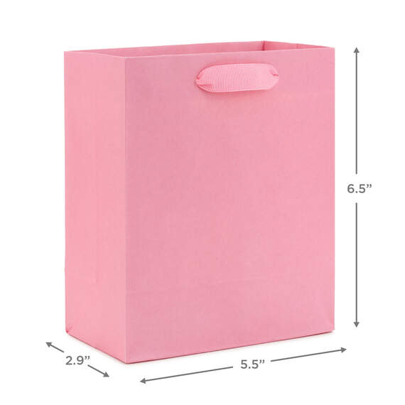 6.5" Pink Small Gift Bag, Light Pink, large image number 3