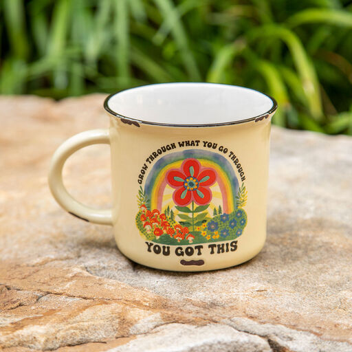 Natural Life Grow Through Ceramic Camp Mug, 16 oz., 