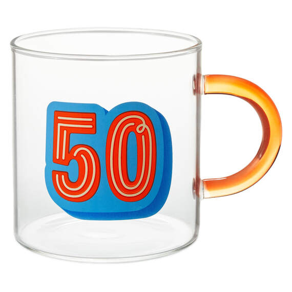 Glass 50th Birthday Mug, 17.5 oz.