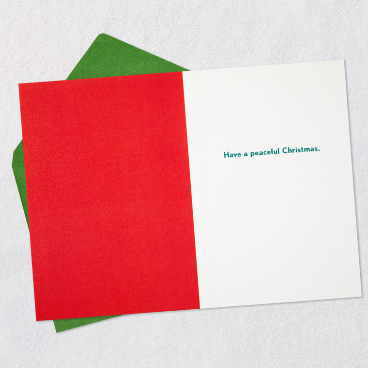 Cranky Cat in Santa Hat Funny Christmas Card Open card with envelope image number 3