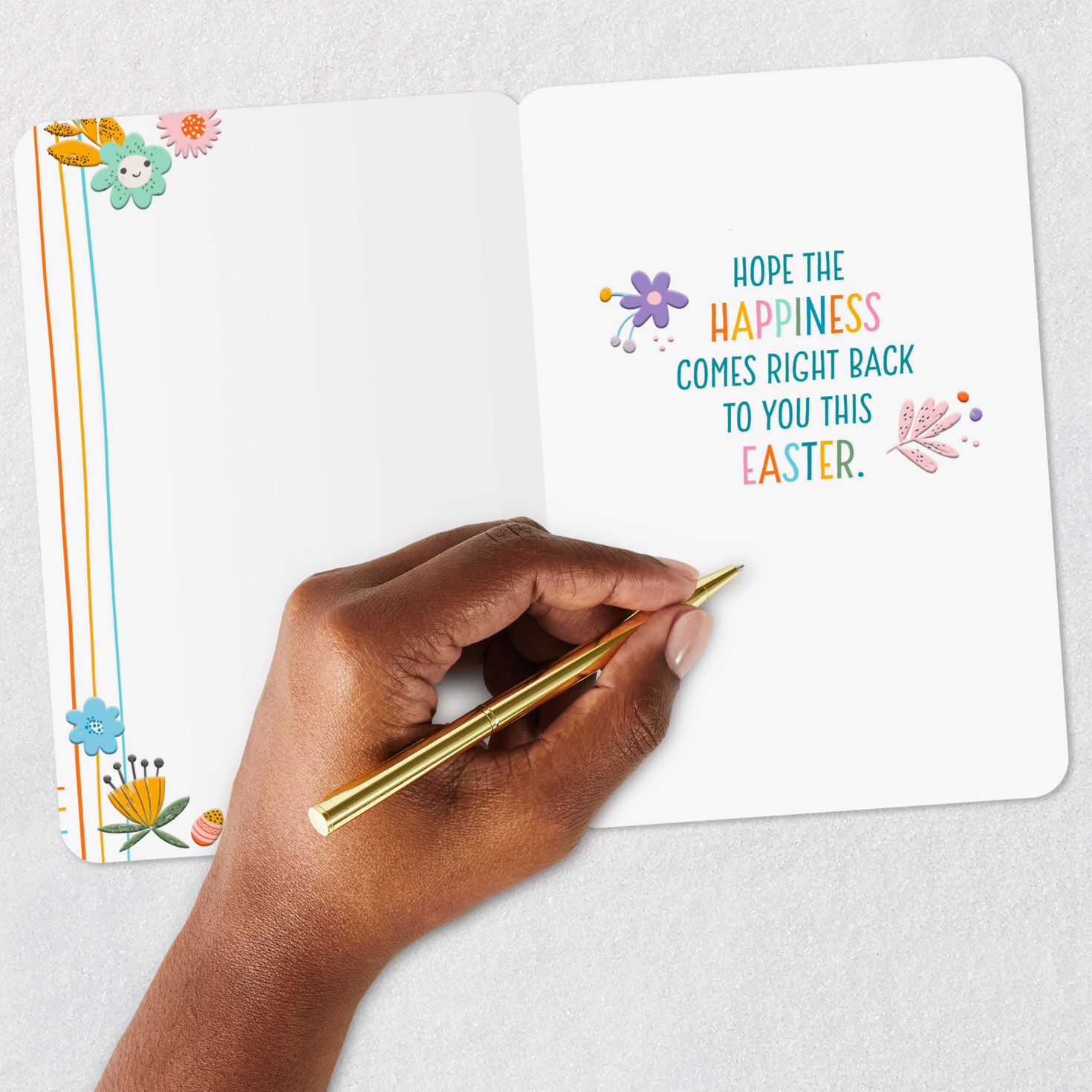 Rainbow Flowers Granddaughter Easter Card Signing card image number 7