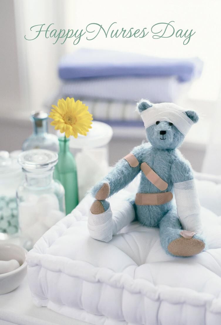 Bandaged Teddy Bear Nurses Day Cards, Pack of 6