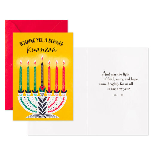 Kinara Candles and Centerpiece Kwanzaa Cards, Pack of 6, 
