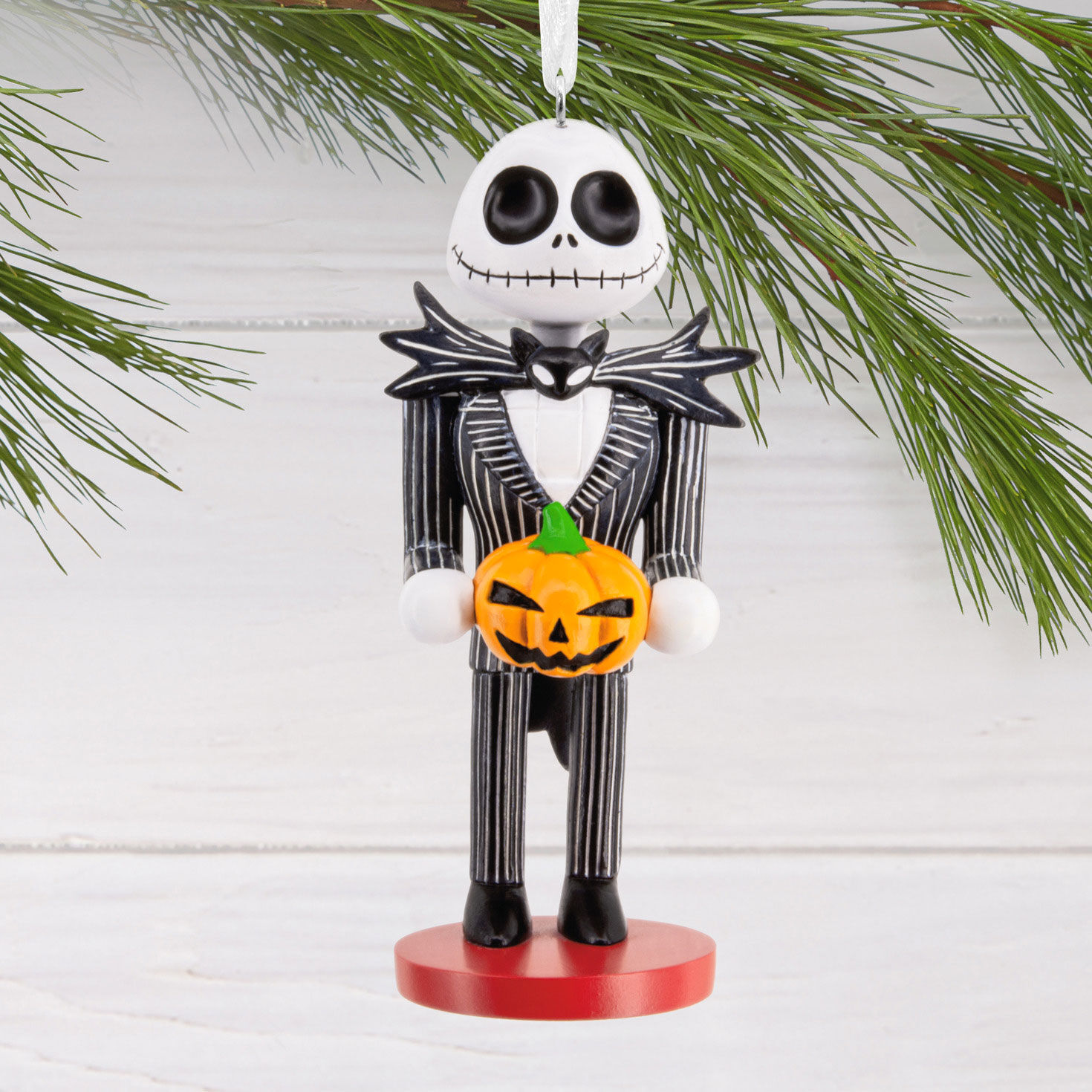 Jack Skellington Nutcracker Christmas Ornament hanging on tree image number 2
