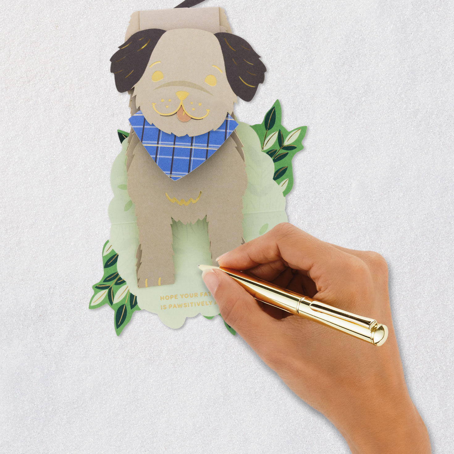 Paper Craft Puppy Dog Pop-Up Father's Day Card Signing card image number 6