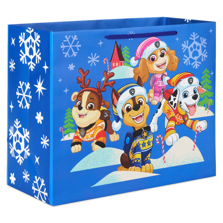 10.4" Paw Patrol™ Friends on Blue Large Christmas Gift Bag
