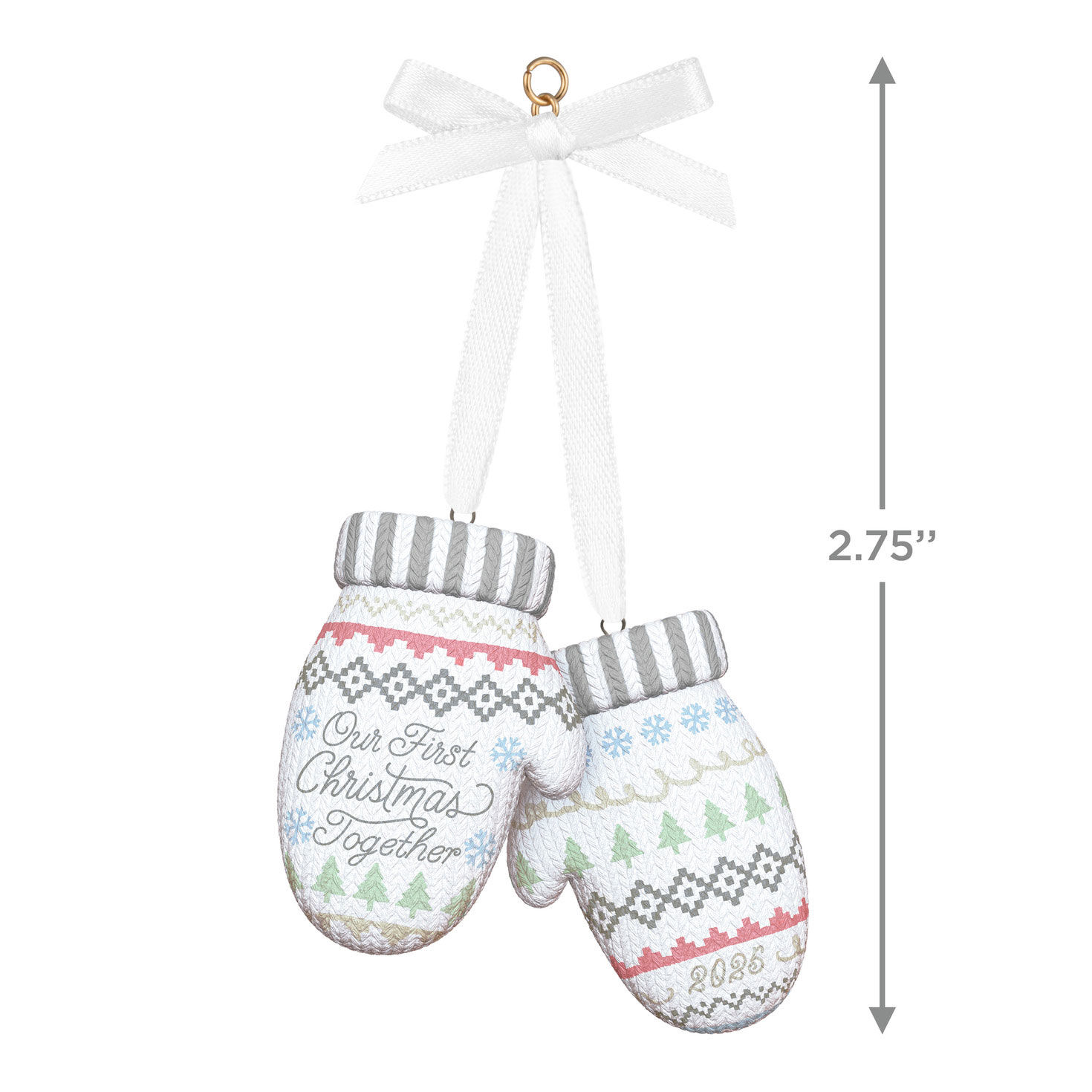 Mittens Our First Christmas 2025 Keepsake Ornament measurement image number 3