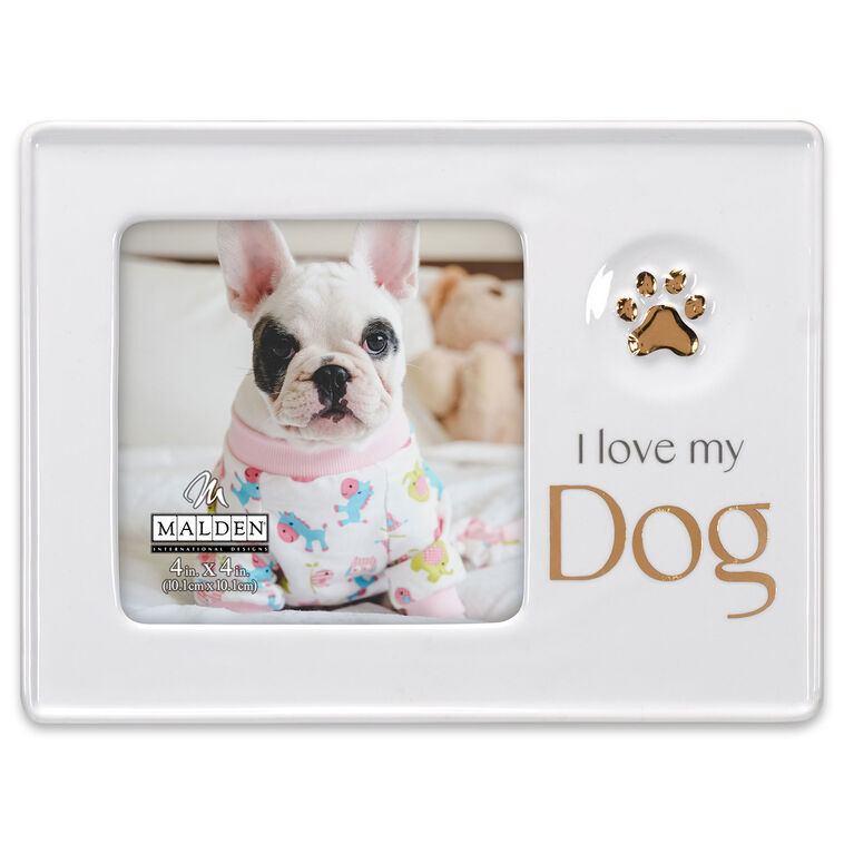 I Love My Dog Ceramic Picture Frame, 4x4