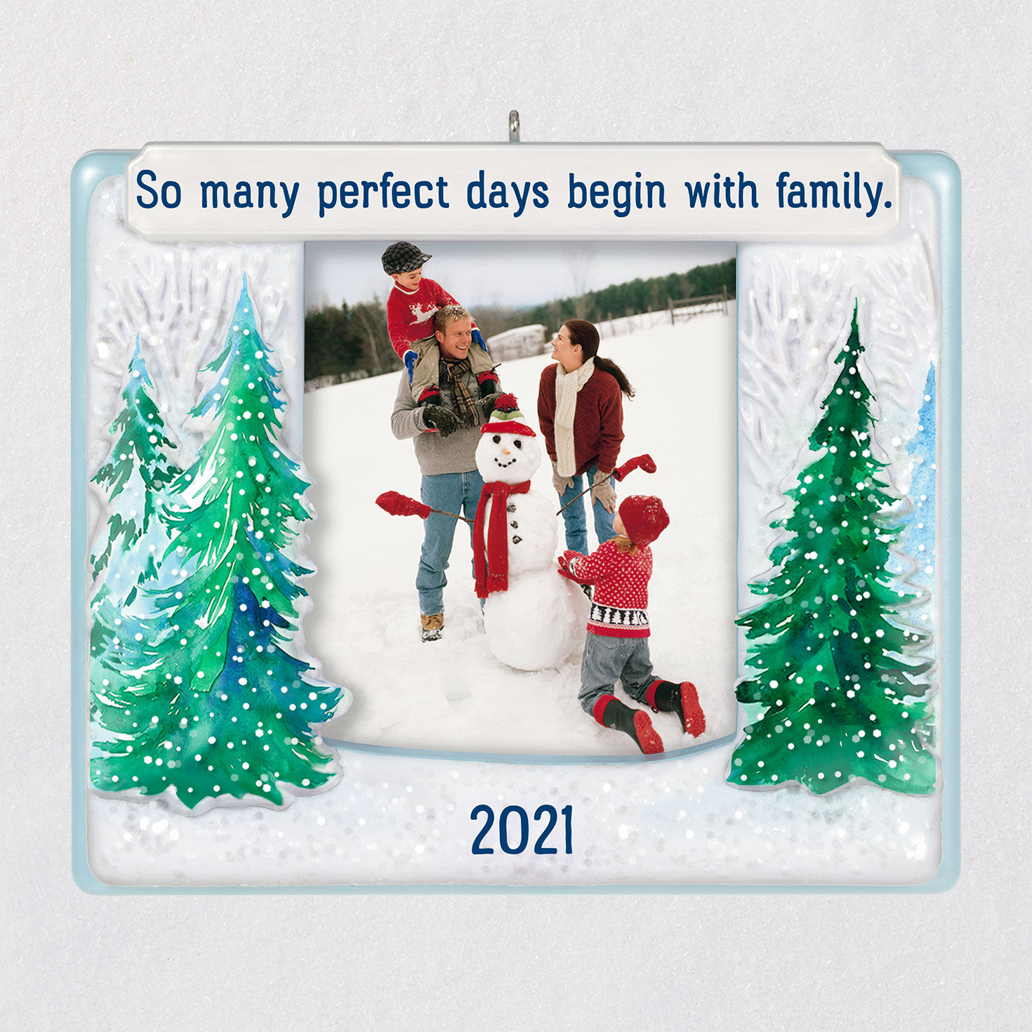 Hallmark Photo Frame Christmas Ornament - Superhero 2021 Our Family 2021 Photo Frame Ornament Keepsake Ornaments Hallmark