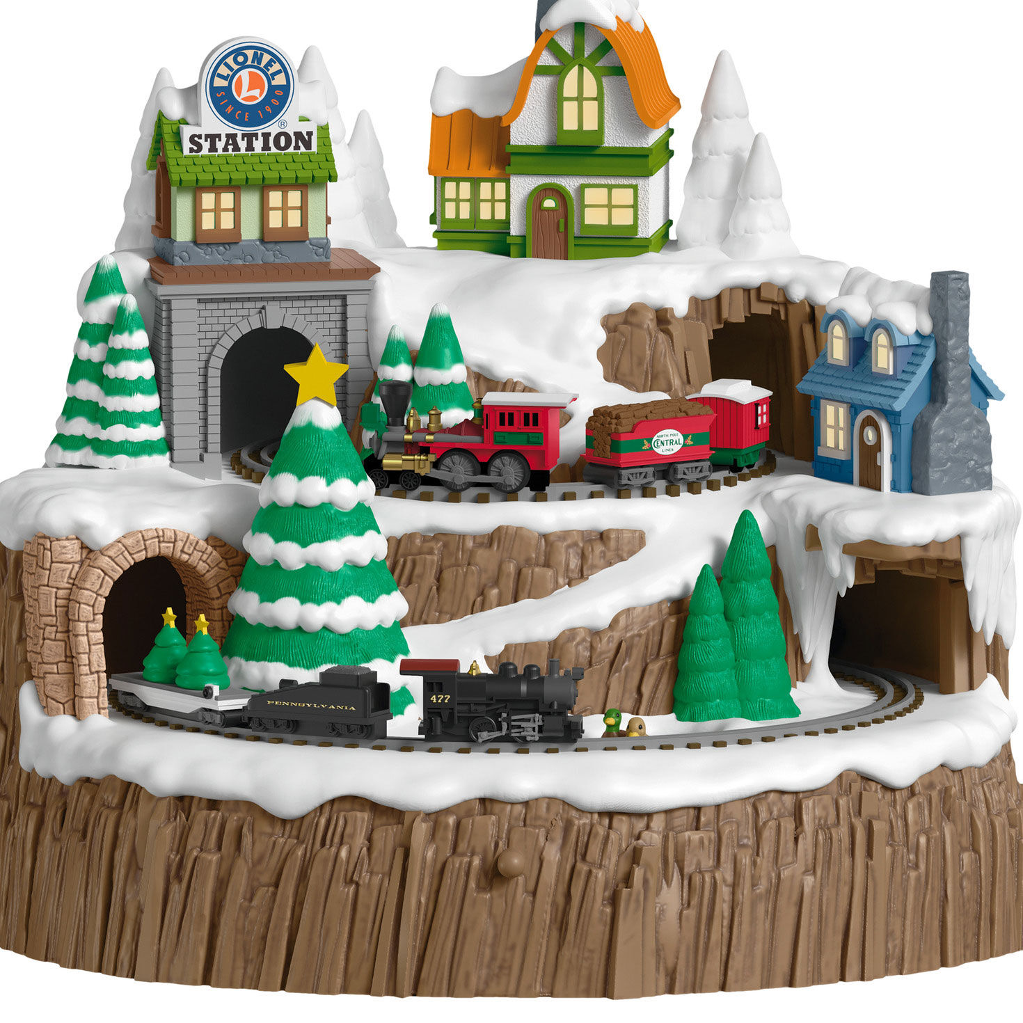 Lionel Train Mountain and Houses Keepsake Ornament upclose view image number 5