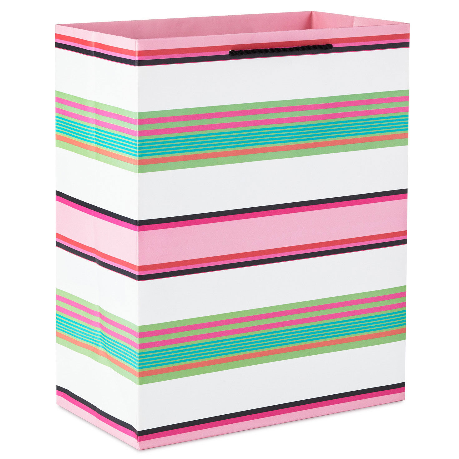 Pink Stripes Large Gift Bag Back image number 6