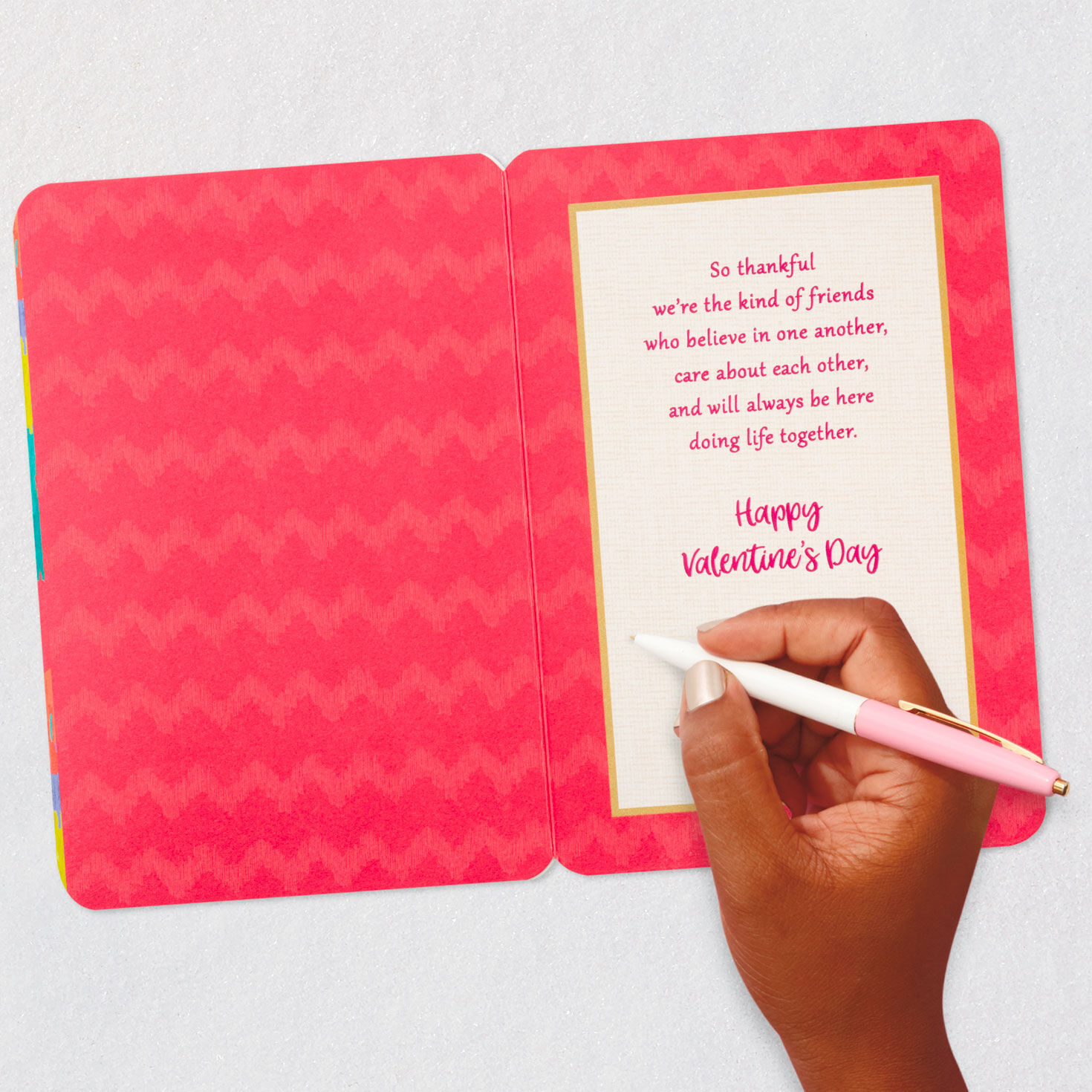 Colorful Chevron Valentine's Day Card for Friend  image number 6