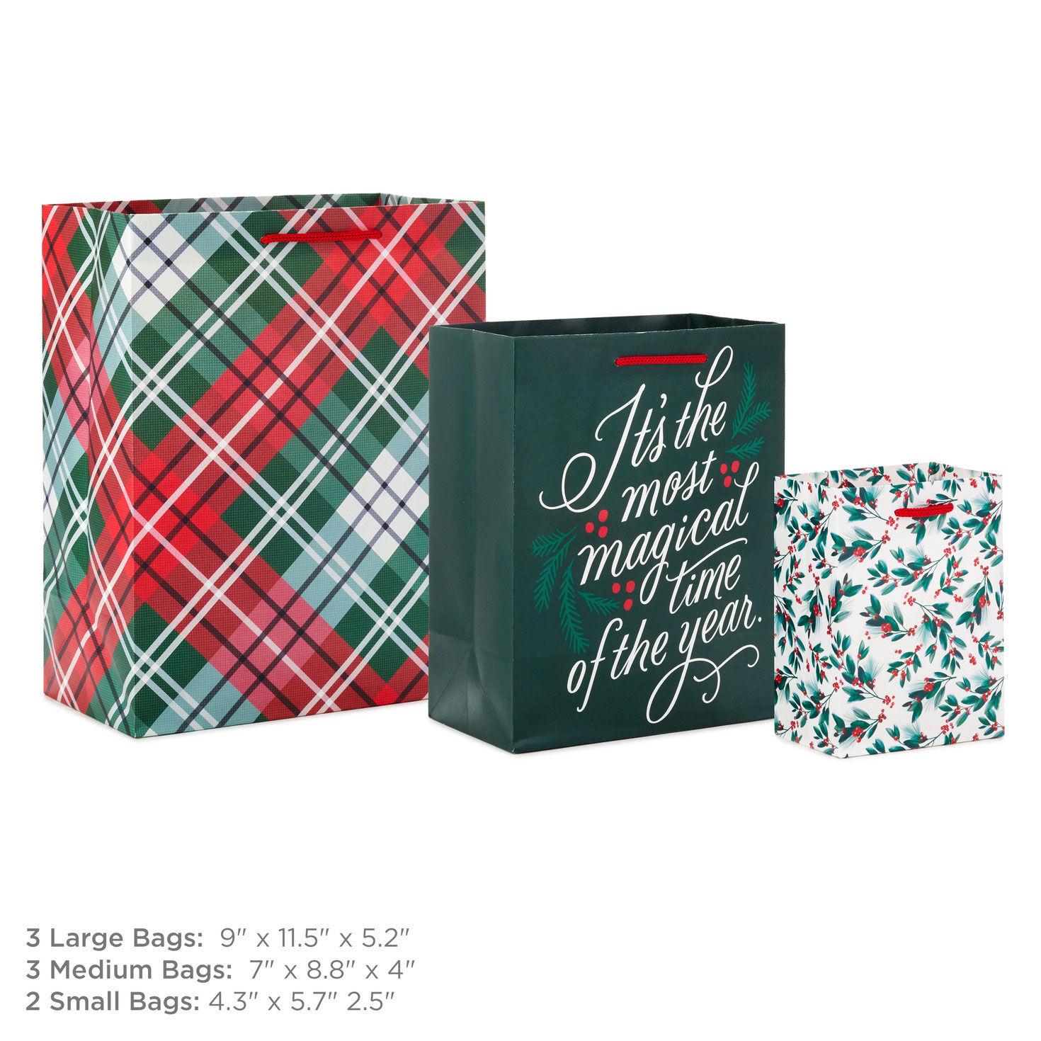 Merry and Bright 8-Pack Assortment Christmas Gift Bags for only USD 12.99 | Hallmark