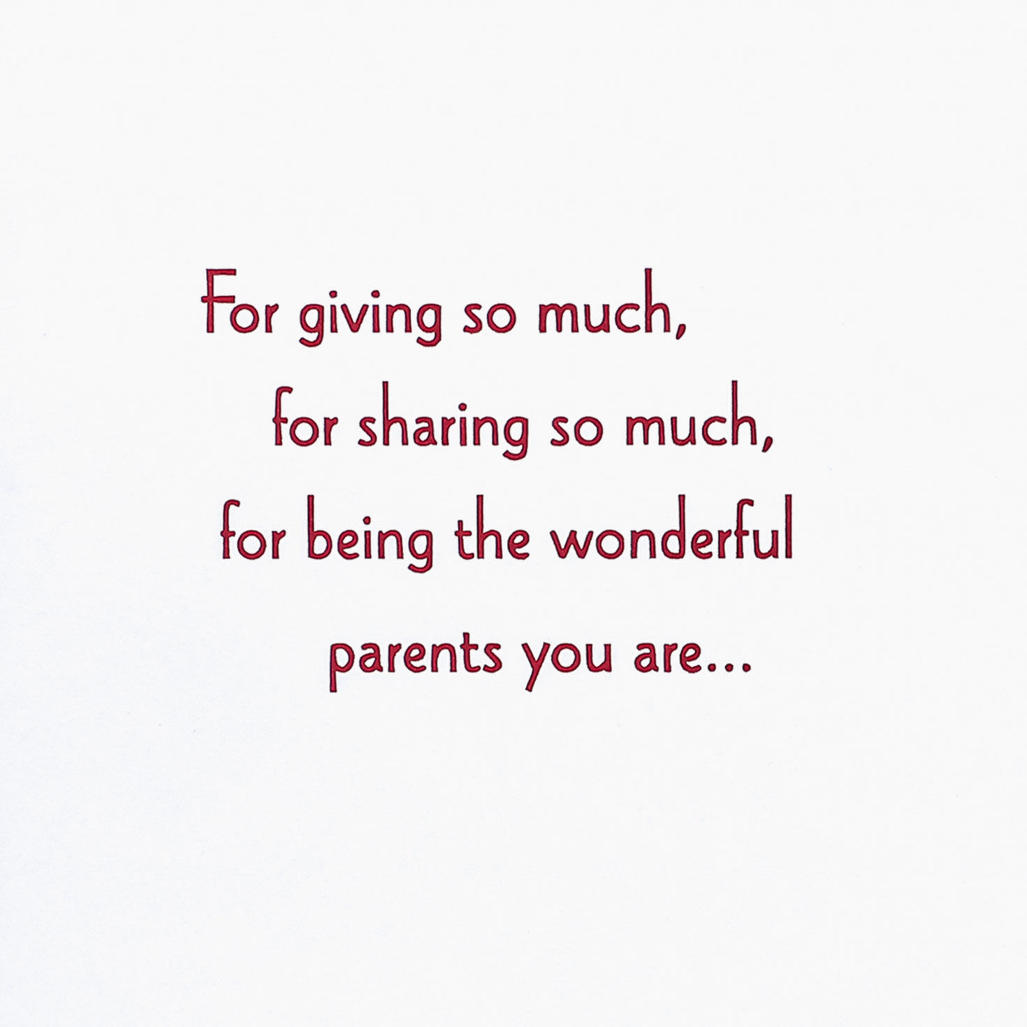 Gold Pines on Red Christmas Card for Mom and Dad Sentiment image number 2