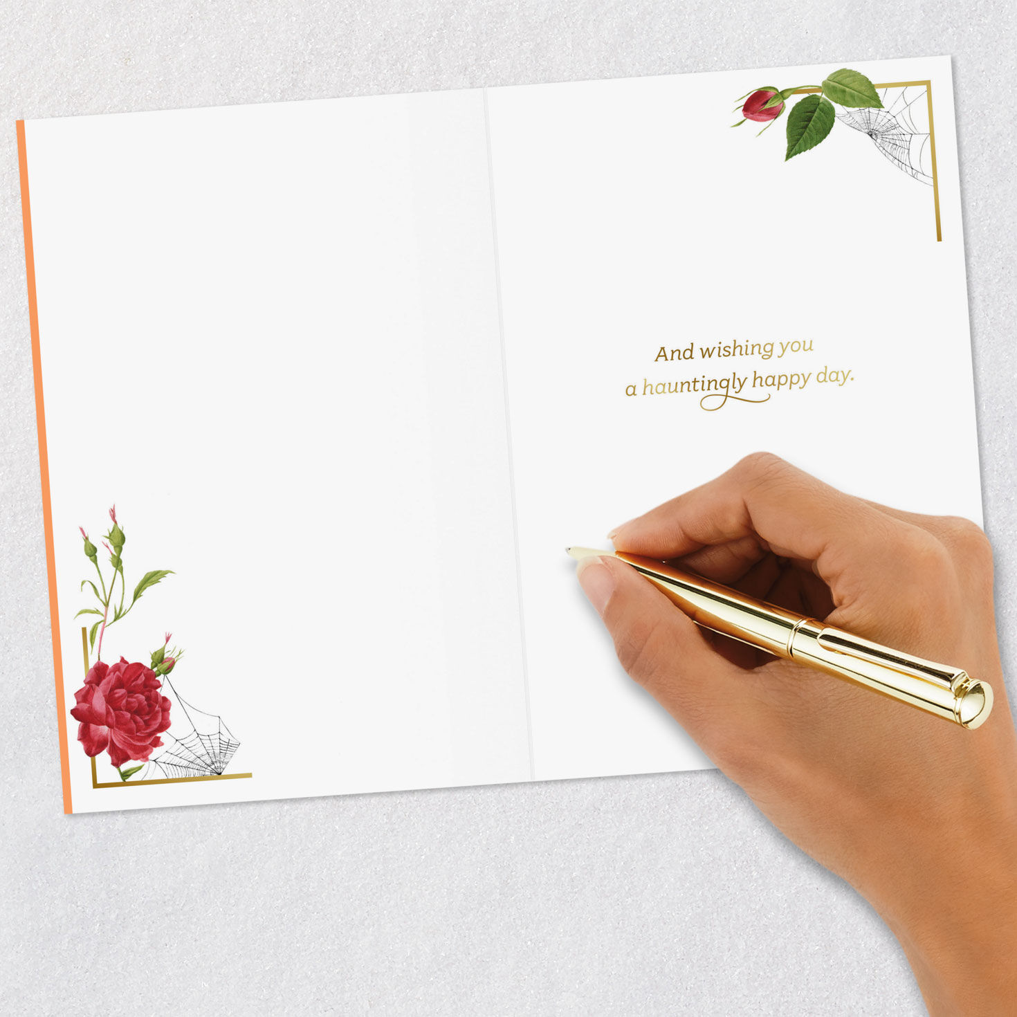Vintage Roses and Headstone Halloween Card Signing card image number 6