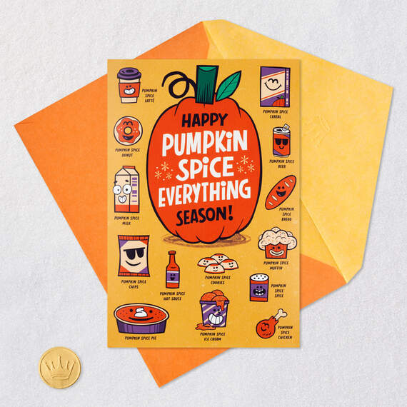 Happy Pumpkin Spice Season Funny Halloween Card With Sound, , large image number 6