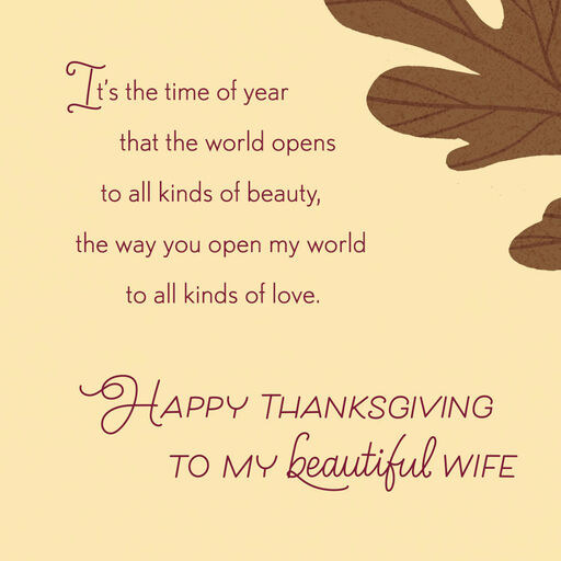 I Love You Thanksgiving Card for Wife, 