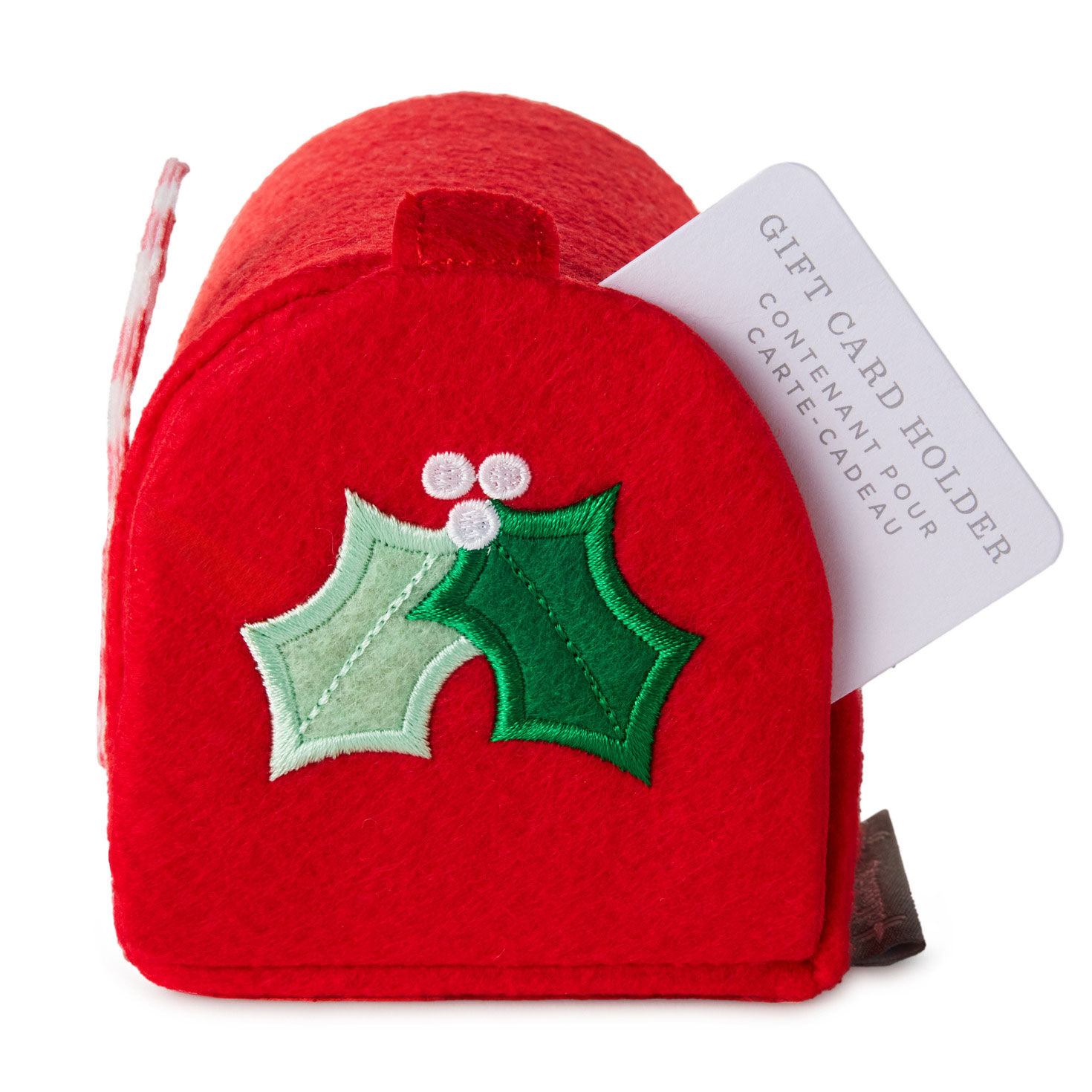 Red Felt Mailbox Gift Card Holder upclose view image number 6