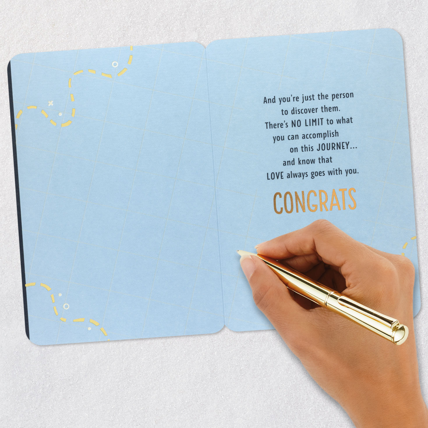 Map, Compass and Lantern Graduation Card for Nephew Signing card image number 6