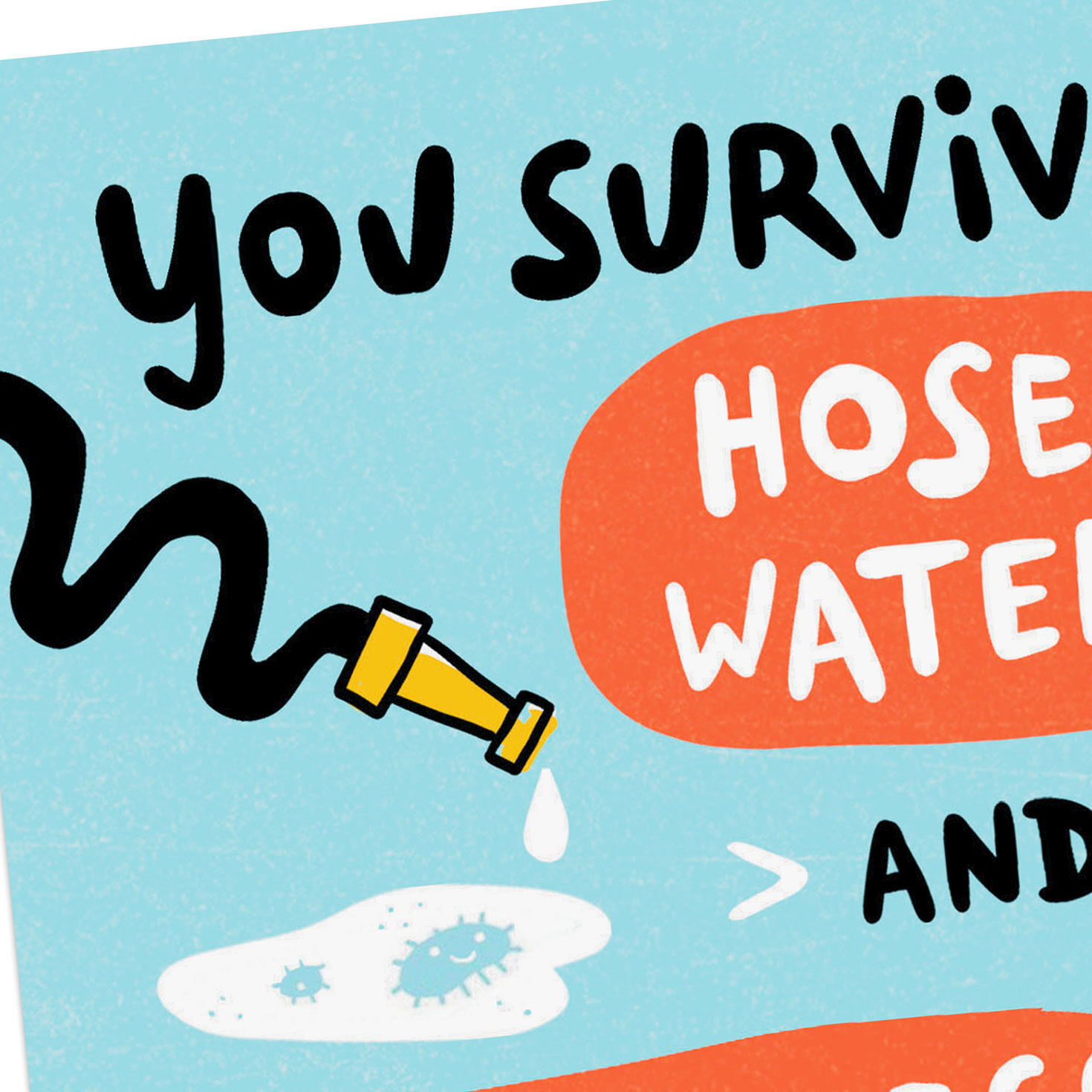 Hose Water and Helmetless Bikes Funny Birthday Card Card Front Detail image number 4