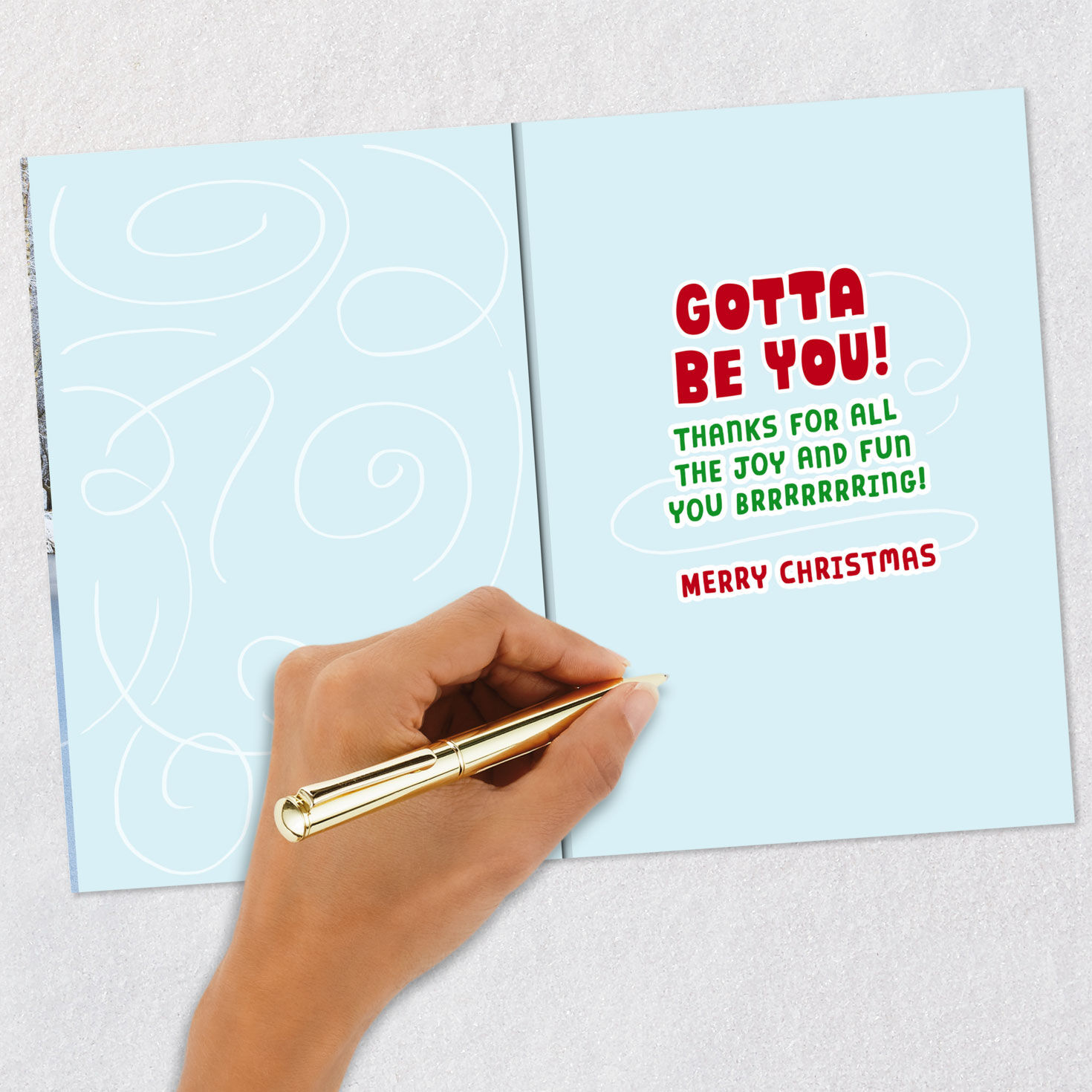 Penguin Ice Skating Christmas Card for Grandson Signing card image number 6