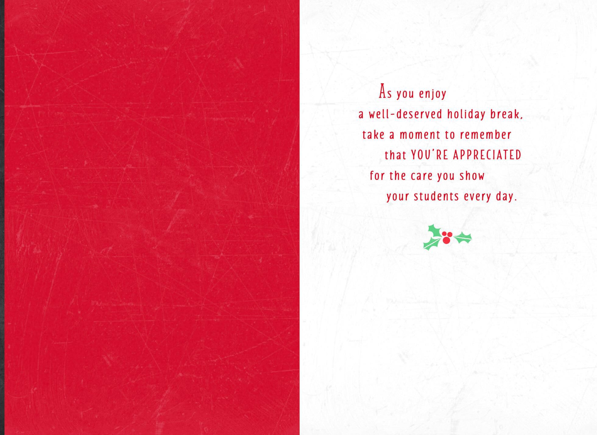 well deserved break christmas card for teacher greeting cards christmas card for teacher