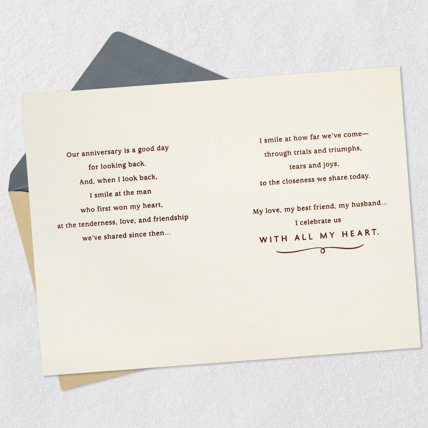 Fancy Calligraphy Anniversary Card for Husband  image number 4