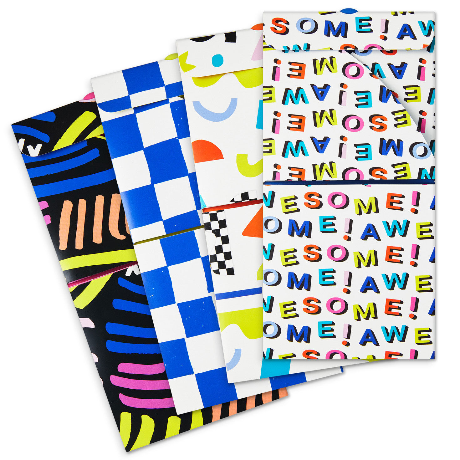 4" Modern Neon Patterns Assorted Treat Boxes With Lids, Pack of 4, , large image number 4