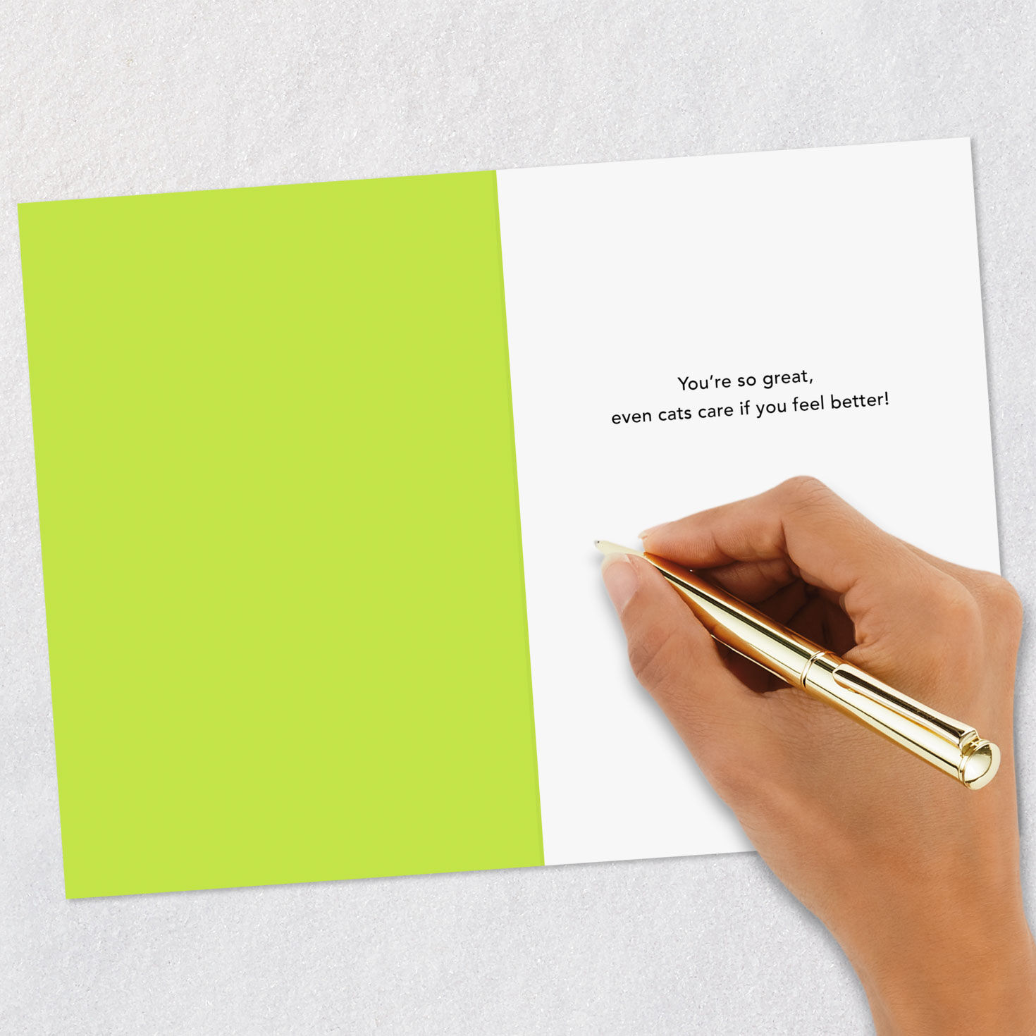 Gray Tabby Cat Praying Funny Get Well Card Signing card image number 6