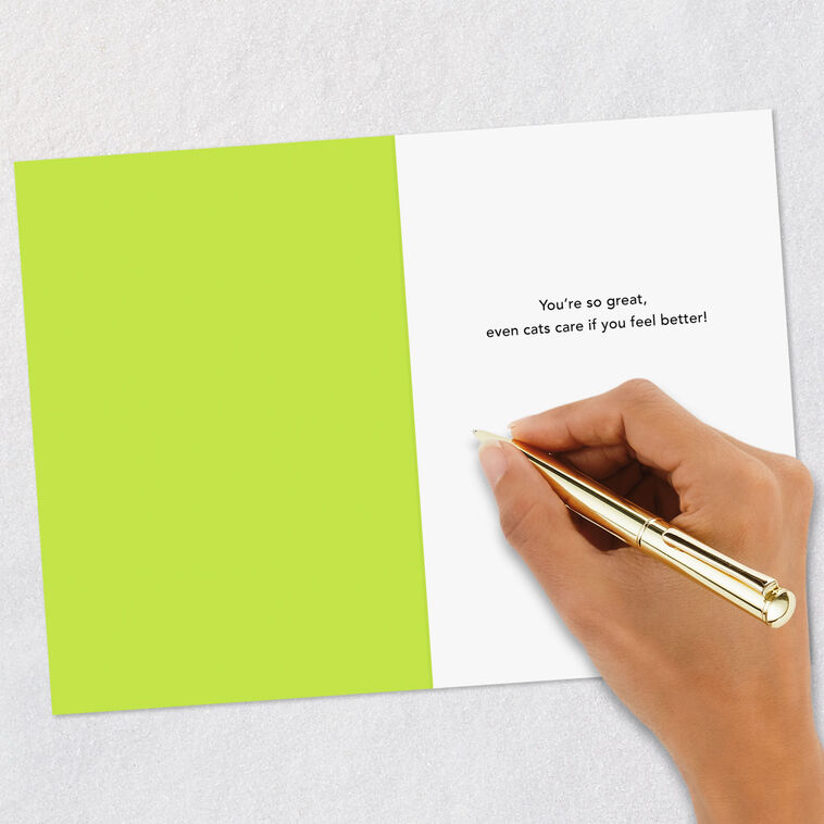 Gray Tabby Cat Praying Funny Get Well Card Signing card image number 6