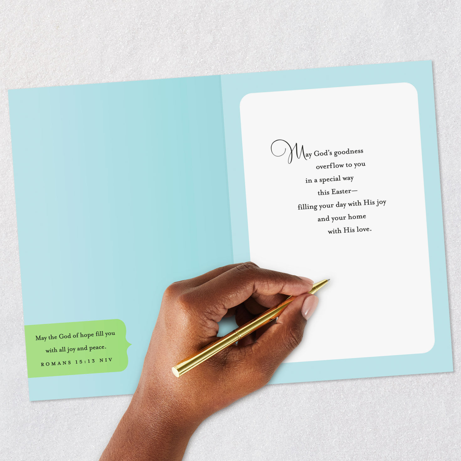 Robins Eggs in Nest Mailbox Religious Easter Card Signing Card image number 8