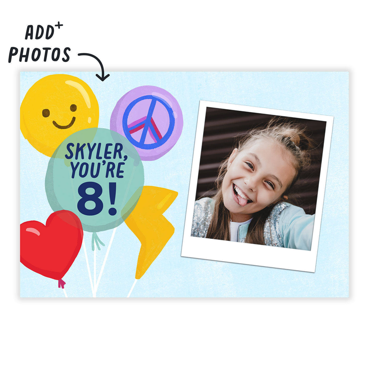 Personalized Balloons Celebration Photo Card  image number 2