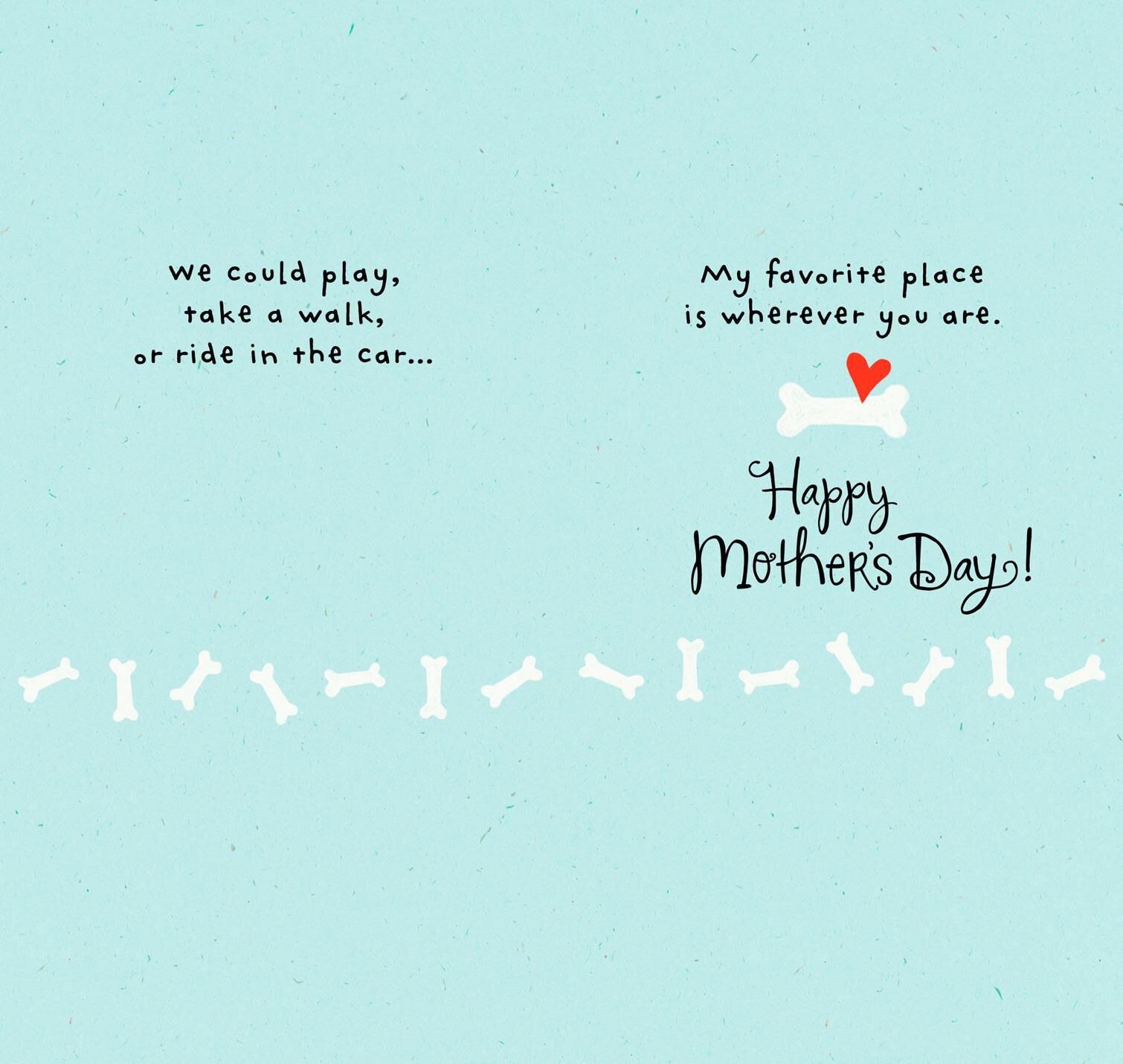 Dog With a Leash Funny Mother's Day Card From the Dog